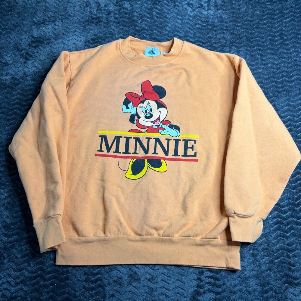 Walt Disney World Parks Orange Minnie Mouse Sweatshirt Women’s Size Small